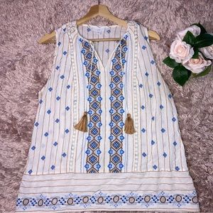 J.Jill Bohemian Tassel Top